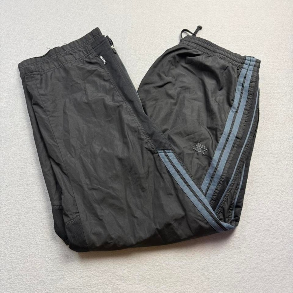 Starter Black Track Pants Blue Stripe Vintage Athletic Joggers